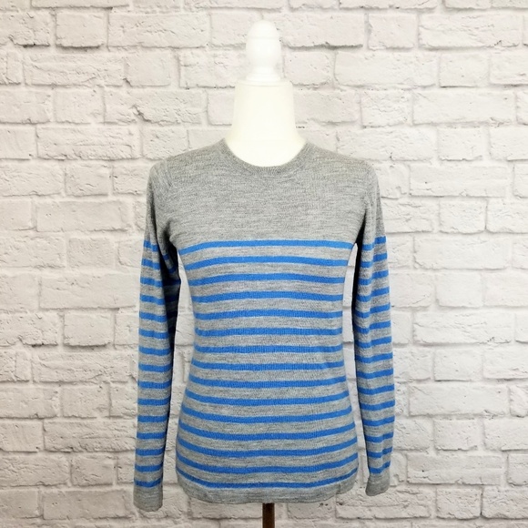 Patagonia Sweaters - Patagonia gray blue stripes merino wool sweater